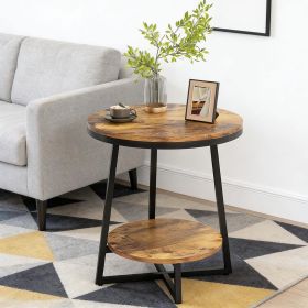 Modern Side Table,Rustic End Table,Round Coffee Table