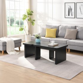 Rectangle Wood Detachable Coffee Table, Single L Shape Farmhouse Coffee Table for Dining Room, Garden, 47.24*23.62 inch and 35.43*31.49 inch