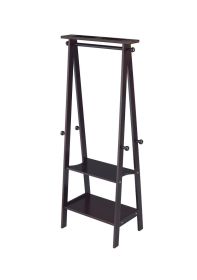 59" Tall Wooden Garment / Coat Rack, Dark Espresso