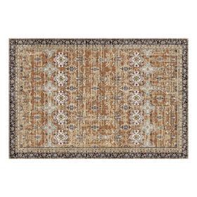 Area Rug, 6 x 9 ft Large Washable Rug, Non-Slip and Tear-Resistant Soft Carpet, Pet & Child Friendly Vintage Area Rugs, Indoor Mat for Bedroom