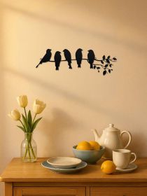 CIFbuy 1PC Fashionable Metal Bird Wall Art - Bird on the Branch Wall Ornament. The Leaves with Birds Sculpture Wall Decor Is a Fashion - forward