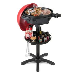 gRed 1200W Electric BBQ Grill With Double-Zone Cooking, 2-in-1 Freestanding & Countertop Grill For 6-10 People (Option: defaulttitle)