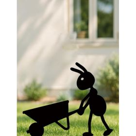 Black Ant-at-work Metal Garden Statue (Option: Gardening decoration)