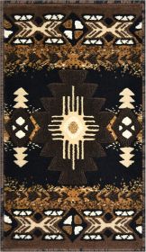 South West Native American Area Rug C318 - Easy Clean, Thick, Soft (Material: Polypropylene)
